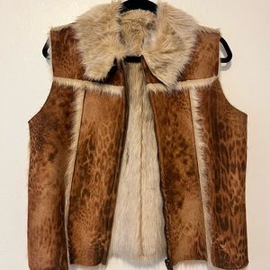 Women’s Faux Fur and Animal Print Vest